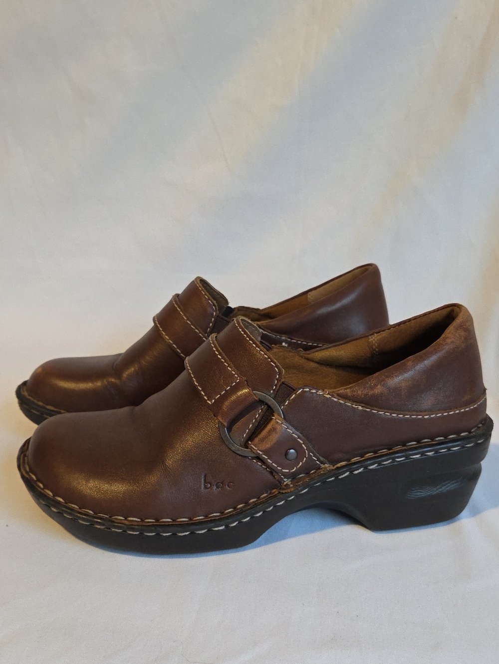 b.o.c. (Born Concept) Brown Leather Comfort Clogs